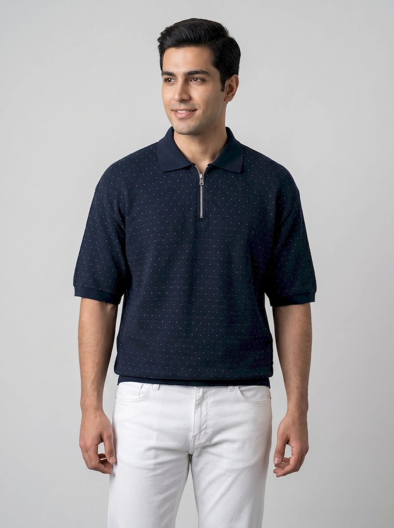 تیشرت نیم زیپ چاپی 10048